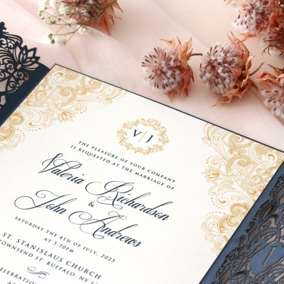 Imperial Navy - Wedding Invitations - IWP19010WH-DGx - 188296