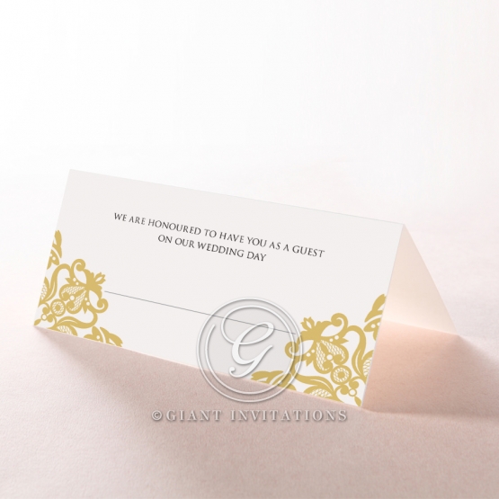 Divine Damask reception place card stationery design