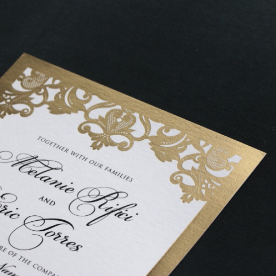 Golden Baroque Frame - Wedding Invitations - KI300-PFL-GG-12 - 184902