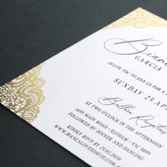 Intricate Border - Wedding Invitations - KI300-PFL-GG-11 - 184893