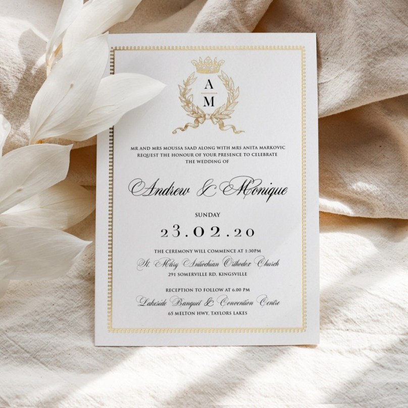 Regal Crown - Wedding Invitations - KI300-PFL-GG-19 - 189386