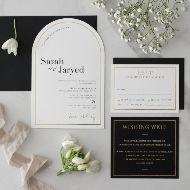 Modern Minimalist Arch - Wedding Invitations - ARC-PFL-GG-WH-01 - 189151