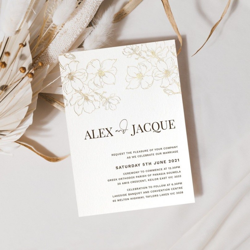 Hot Foiled Florals - Wedding Invitations - KI300-PFL-GG-06 - 189159