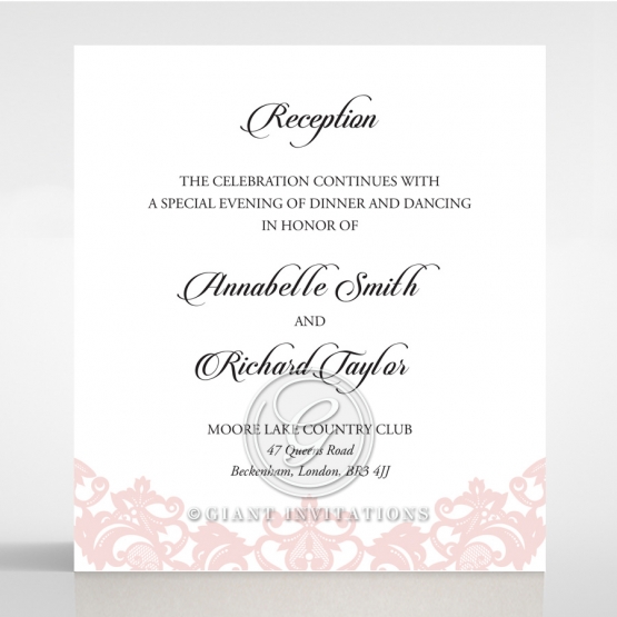Baroque Pocket reception wedding card