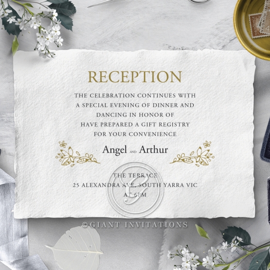 Enchanted Wreath wedding stationery reception card design