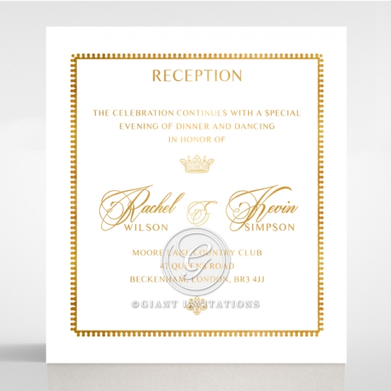 Ivory Doily Elegance with Foil reception stationery card design