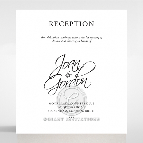 Paper Diamond Drapery wedding reception card