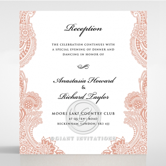 Regal Charm Letterpress reception invite card design