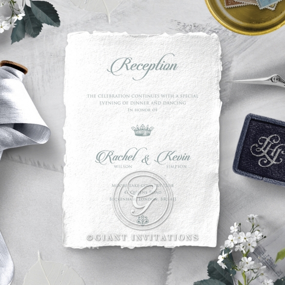 Royalty with Deckled Edges wedding stationery reception card