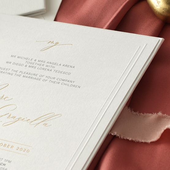 Hardcover Textured White - Wedding Invitations - HC-TW01 - 184345