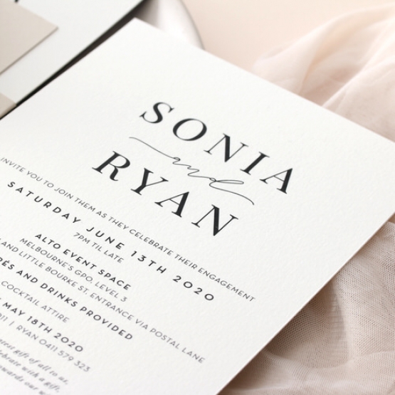 Simple Monochrome - Wedding Invitations - KI300-BL-02 - 185284