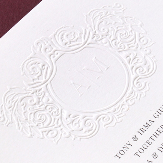 Embossed Crest with Foil & Print - Wedding Invitations - WP302GG-7613 - 183850