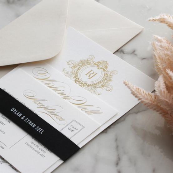 Royal Letter - Wedding Invitations - IC330-GG-BL-02 - 185254