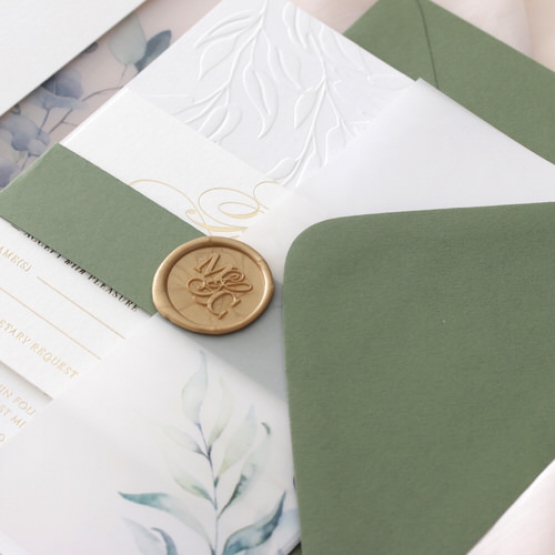 Embossed Ivory Garden Romance with Foil - Wedding Invitations - WP-IC30-BLBF - 184981