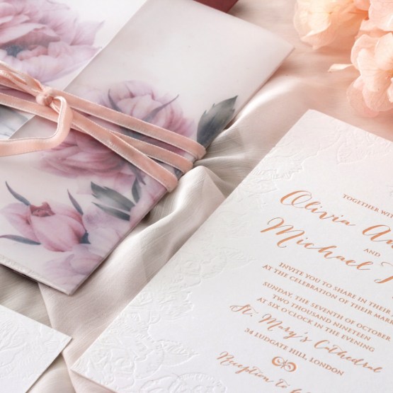 Rose Romance Letterpress - Wedding Invitations - IC55-RG-LPBD-01x - 188447