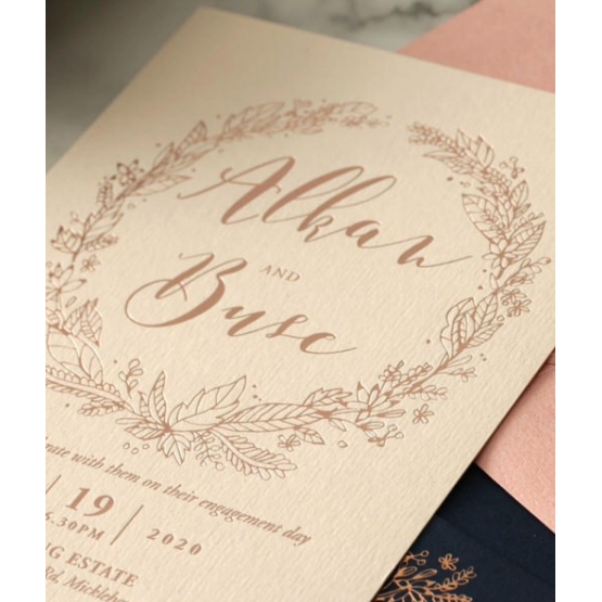 Chic Navy and Rosy Blush Foil - Wedding Invitations - WP-CR07-BR - 185029