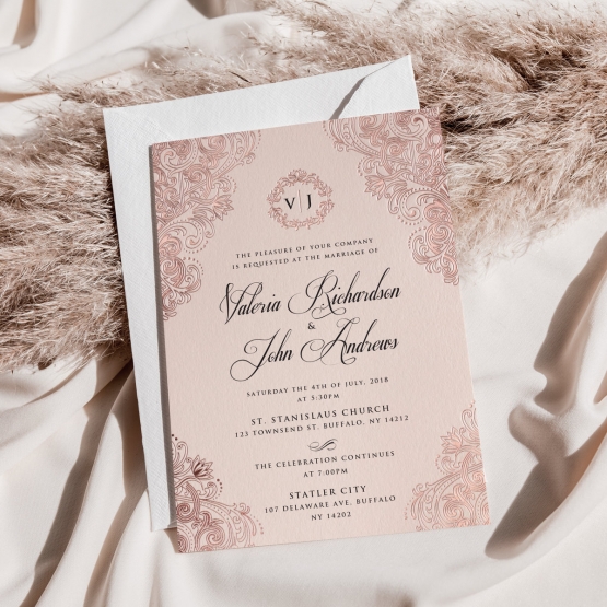 Imperial Blush - Wedding Invitations - KI300-PFL-GG-18 - 184916