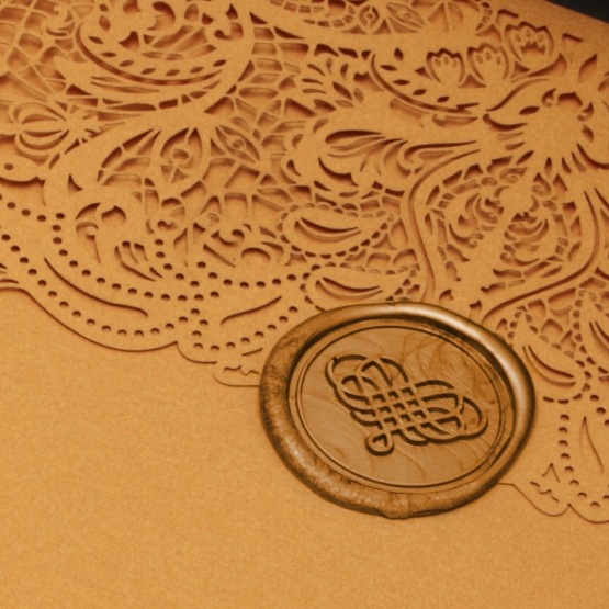 Royal Golden Lace with Pocket - Wedding Invitations - PWI116022-WH-C-7616 - 183891