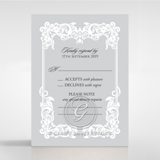 Black Divine Damask rsvp wedding enclosure card