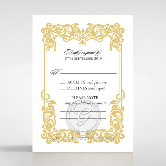 Divine Damask rsvp card design