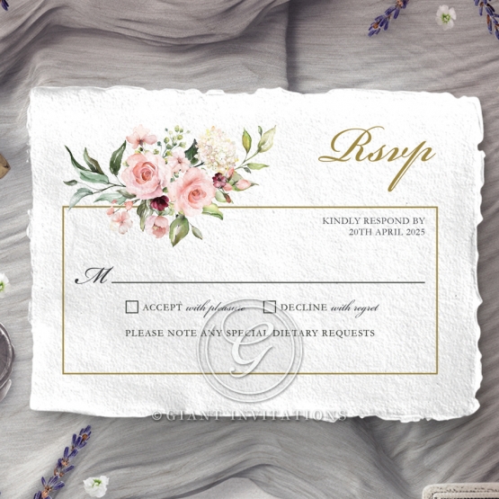Geometric Bloom rsvp wedding enclosure card design