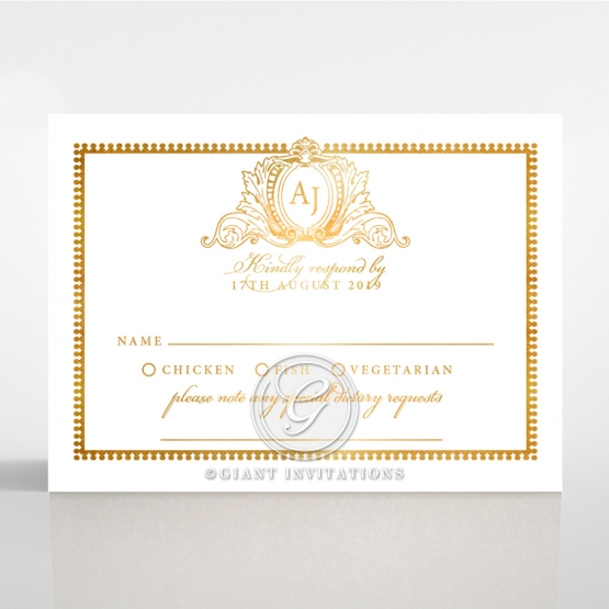 Royal Lace with Foil rsvp wedding enclosure design