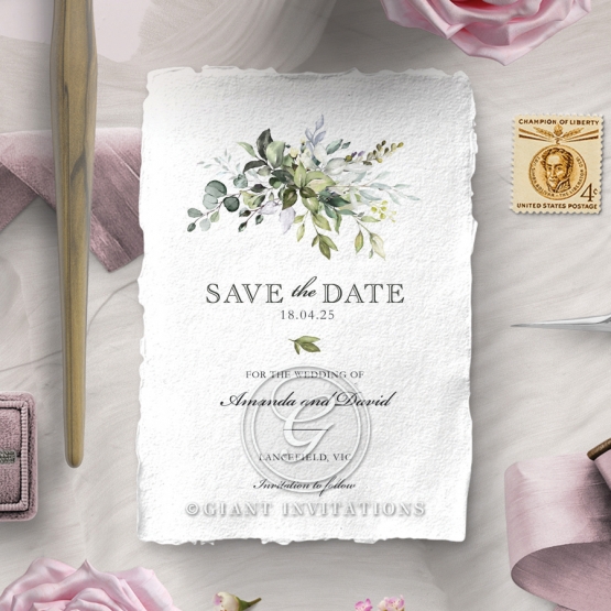 Beautiful Devotion wedding save the date card design