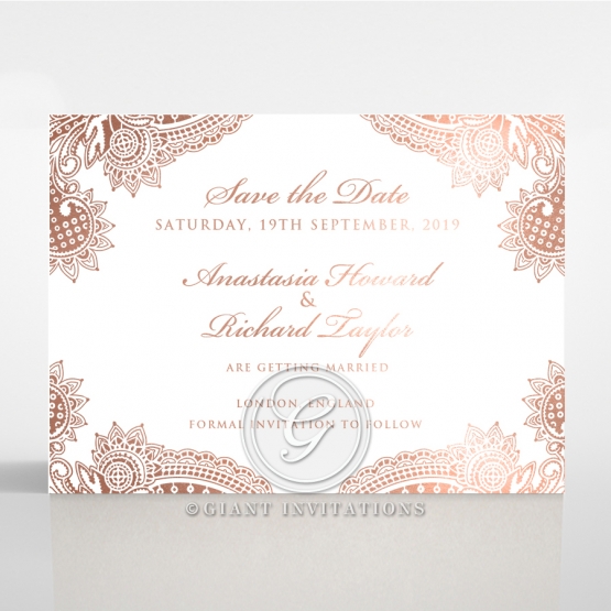 Regal Charm Letterpress with foil save the date invitation stationery card item
