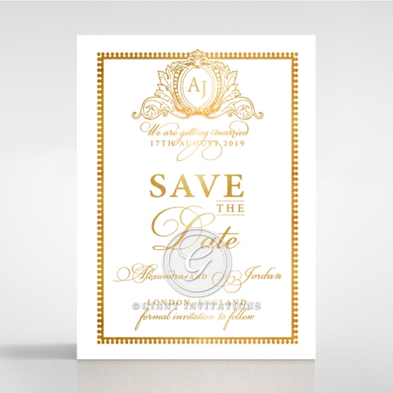 Royal Lace with Foil save the date wedding stationery card design