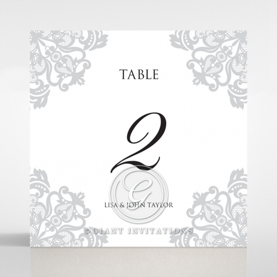 Black Divine Damask table number card stationery design