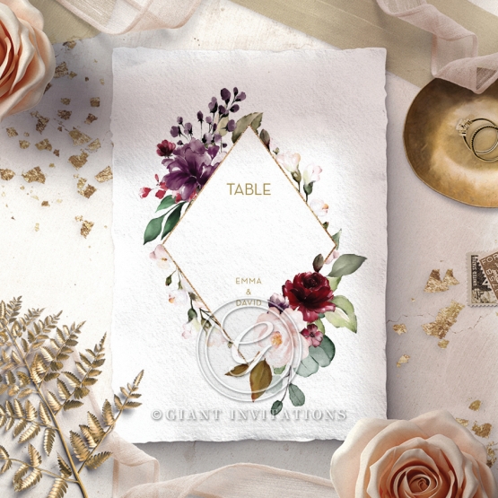 Contemporary Love wedding table number card design