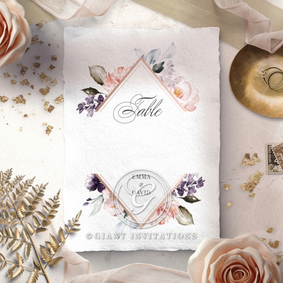 Enchanting Florals wedding table number card stationery design