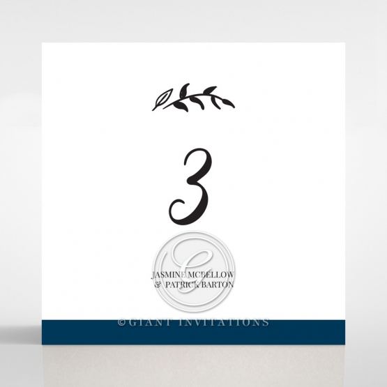Forever Love Booklet - Navy wedding venue table number card stationery