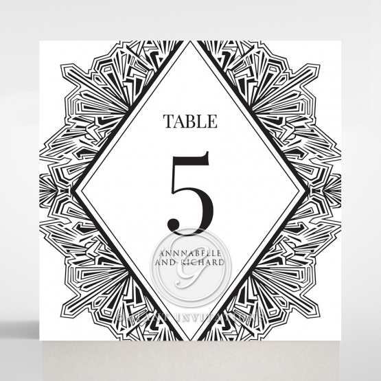 Paper Diamond Drapery wedding stationery table number card design