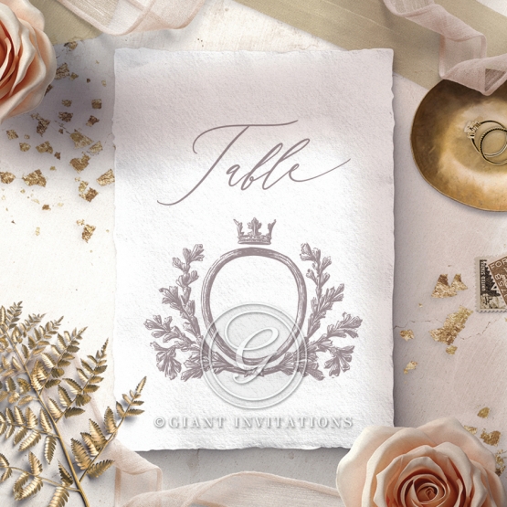 Royal Crest table number card