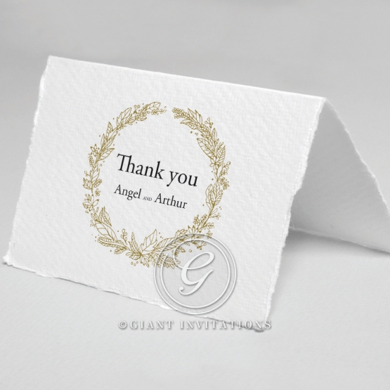 Enchanted Wreath wedding stationery thank you card design