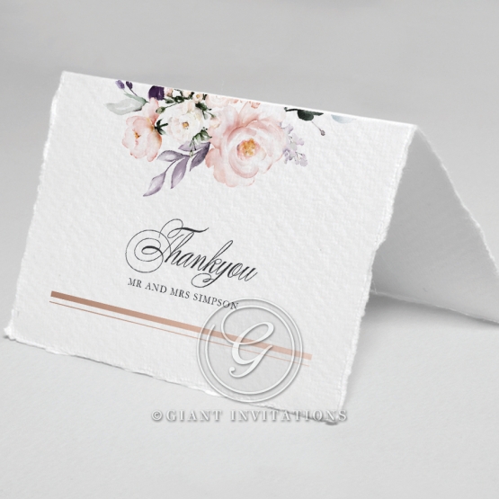 Enchanting Florals thank you wedding stationery card