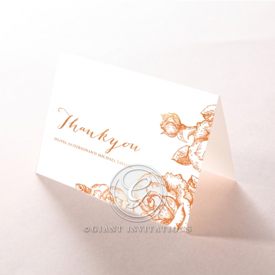 Rose Romance Letterpress with foil thank you card