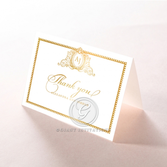 Royal Lace with Foil wedding thank you stationery card design