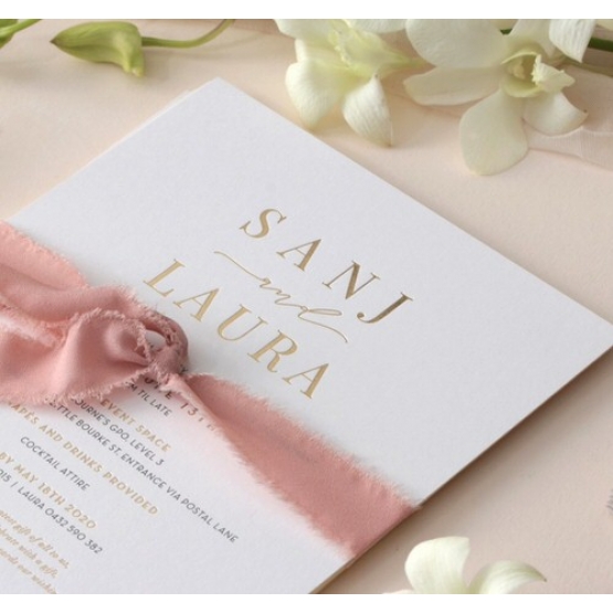 Trendy Foil Stamped Triplex - Wedding Invitations - WP-TP02-MG-02-P - 185030