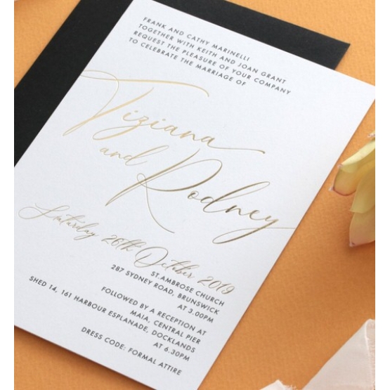Black and Gold Foiled Triplex - Wedding Invitations - TP01-GG-01 - 185039