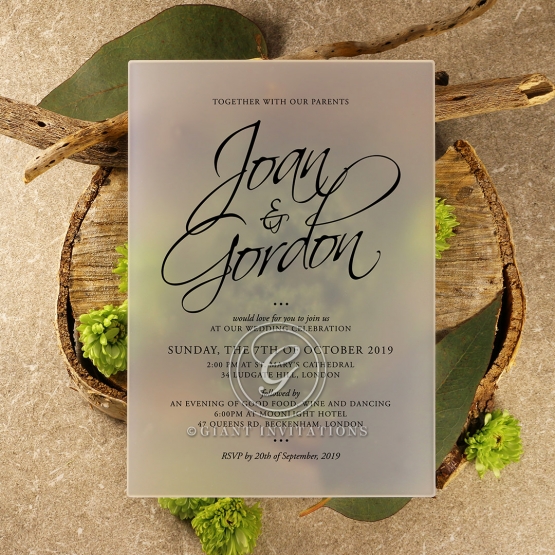 Acrylic Diamond Drapery Wedding Invitation