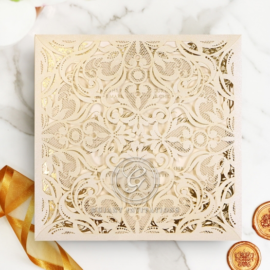 Divine Damask with Foil Invite Card