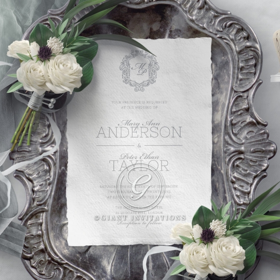 Modern Monogram Wedding Card