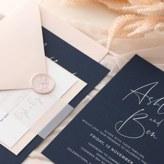 Navy Chic - Wedding Invitations - GI-MB300-WH-11 - 185336