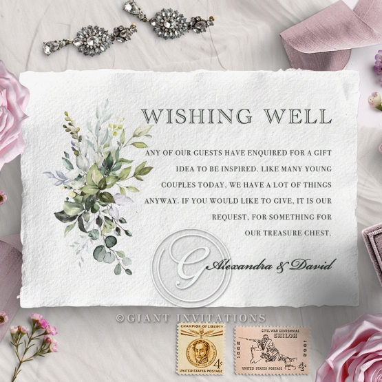 Beautiful Devotion wishing well stationery invite card design