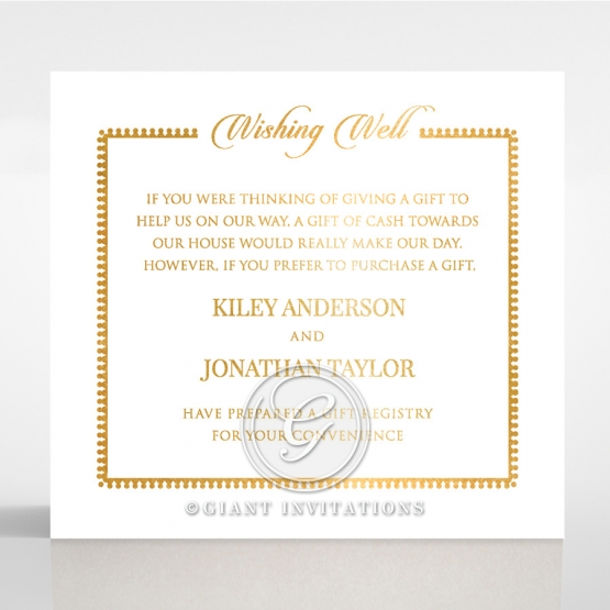 Blooming Charm with Foil wedding stationery wishing well invitation card
