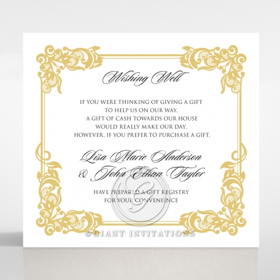 Divine Damask wedding stationery wishing well invite