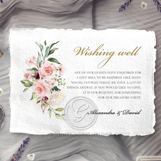 Geometric Bloom wedding wishing well enclosure card