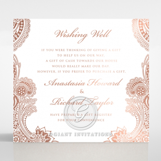 Regal Charm Letterpress with foil gift registry invitation